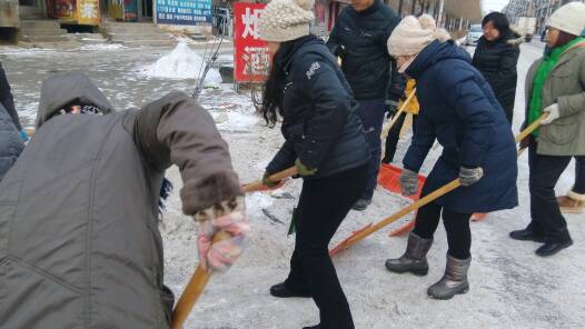 社区组织居民除雪